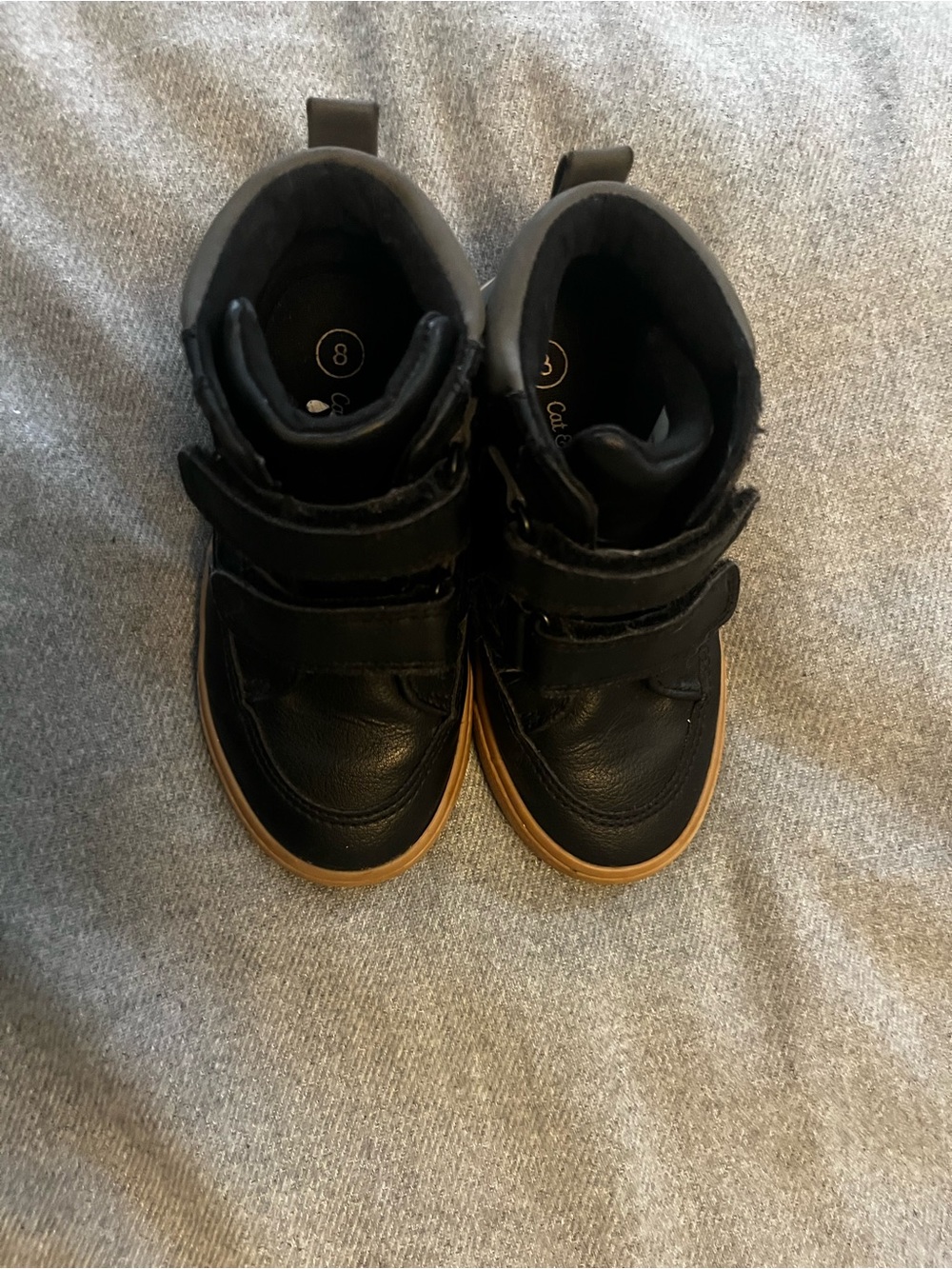 Cat & Jack Black High-Top Kids Sneakers with Gum Sole